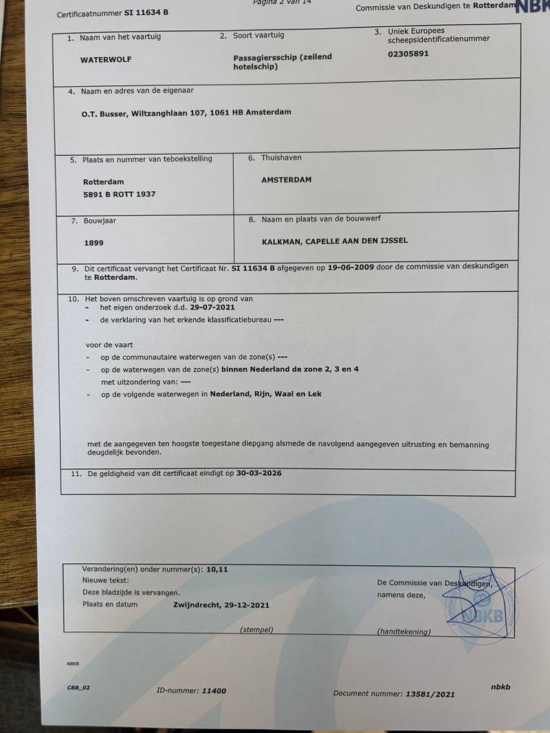 Waterwolf - CBB algemeen veiligheid certificaat 