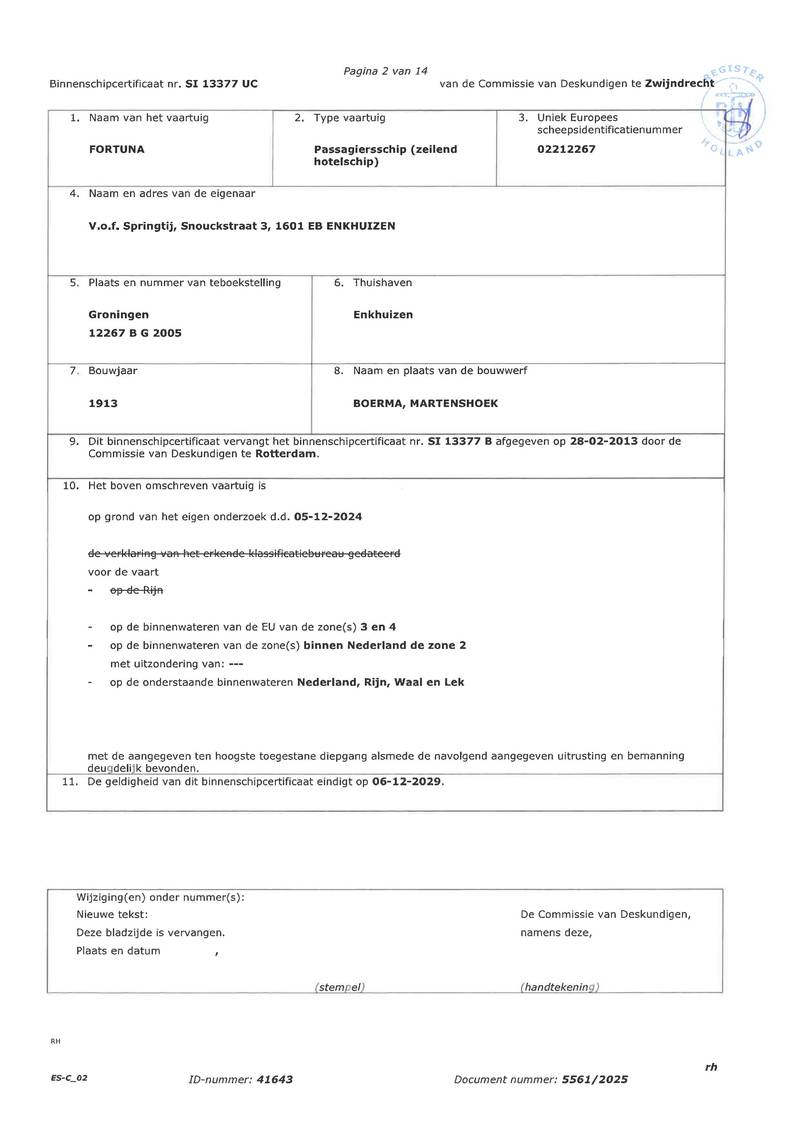 Fortuna - CBB algemeen veiligheid certificaat 